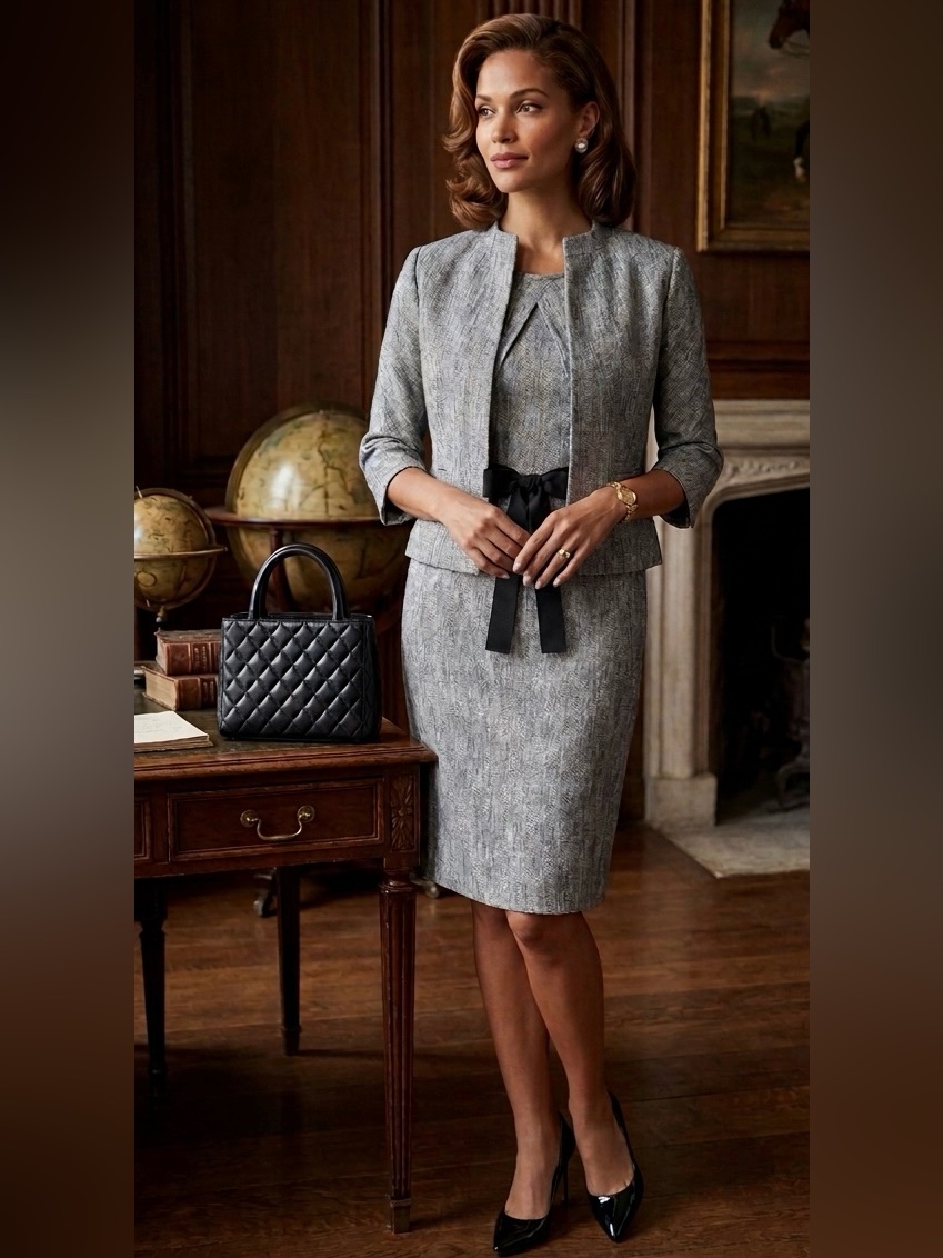 Gray Dress With Removable Jacket